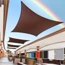 Royal Shade 12' x 20' Brown Rectangle Sun Shade Sail RS-SLR, UPF50+ 95% UV Blockage, 200GSM Commercial Standard Heavy Duty, Water & Air Permeable Canopy Mesh Fabric for Patio (We Make Custom Sizes)