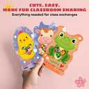 3 x MAPDTWO 36 Packs Animal Valentines Day Cards - Valentines Day Cards for Kids School Party Favors - Animal Sloth Frog Chicken Elephant 6 Designs Exchange 3.5''x5.8'' Mason Jar Card (Candy Not Included)