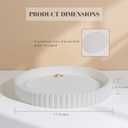 Round Decorative Tray for Coffee Table - Concrete Home Decor Tray - Coffee Table Decor - Table Trays Decorative - Centerpiece Tray with Aesthetic Honeycomb (White)