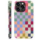 kiritfox Case Compatible with iPhone 14 Pro,Hybrid 2-Layer Hard Shell,Shockproof Soft for Girl Women,Mixed Color Checkerboard