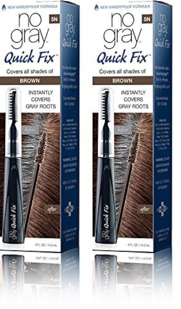 No Gray Quick Fix Instant Touch-Up for Gray Roots (Set of 2, Brown (M. Brown)) (0.5 Fl Oz (Pack of 2))