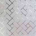 Window Privacy Film Decorative for Front Door, Bathroom Static Cling Stained Glass Sticker Opaque Heat Control UV Blocking Non-Adhesive for Home,Black Grid 23.6 x 78.7 inches