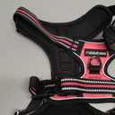 Rabbitgoo Dog Harness Medium Sized, No Pull Dog Vest with 3 Buckles, Adjustable Soft Padded Pet Harness with Easy Control Handle and Reflective Strips, Pink, M
