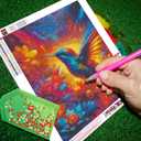 Diamond Painting Kits for Adults Beginners, Skull Butterfly Hummingbird Diamond Art Gift, 5D DIY Full Drill Round Rhinestone Gem Crafts for Halloween Christmas Home Wall Decor 12"x16" (Hummingbird)