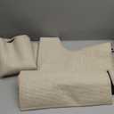 YIHOUSE Beige Bathroom Rug Set, 3 Piece - Absorbent Non Slip Bath Mat, Quick Dry, Thin Bath Rug for Toilet and Floor