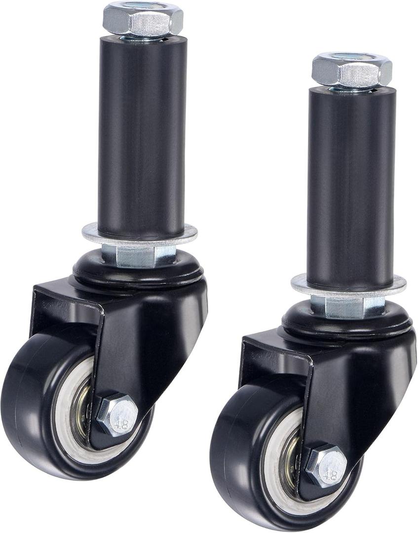 uxcell Swivel Expanding Stem Caster 1.5" Diameter 88Lbs Load Capacity, for Kitchen Prep Tables, PVC, Pack of 2