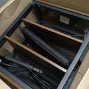 HOOBRO Small Narrow Side Table, Skinny End Table with Charging Station, Extra Slim Nightstand with Storage for Small Spaces, Thin End Table for Living Room, Rustic Brown and Black