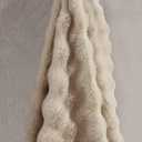 Riverbrook Home Wavy Faux Fur Throw, 50 x 60 Inches, Ultra Soft Plush Decorative Accent, Black
