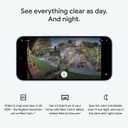 Google Nest Cam Outdoor (Wired, 2nd Gen) - Security Camera with 2K Video and Gemini, Night Vision, 2-Way Audio - Works with Google Home - 2025 Model - Snow