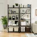 NUMENN 5 Tier Bookshelf, Tall Bookcase Shelf Storage Organizer, Modern Book Shelf for Bedroom, Living Room and Home Office, Black