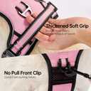 NESTROAD No Pull Dog Harness, Adjustable Oxford Medium Dog Harness with Leash, Reflective No-Choke Pet Vest Harness with Easy Control Soft Handle for Dogs(M, Pink)