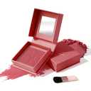 Color Nymph Powder Blush Makeup, Matte Red Blush with Brush, Natural Lightweight Finish, Smooth, Blendable & Long-Lasting, Gentle Formula for All Skin, Cruelty-Free & Vegan - 03# Eos