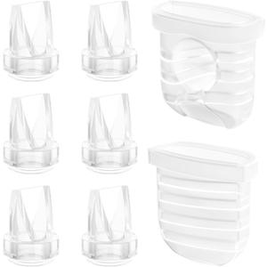 Breast Pump Parts for Lansinoh Discreet Duo/Nuliie/Motif Aura Glow S32 Wearable Breast Pump, Incl 6PCS Duckbill Valves & 2PCS Silicone Diaphragms (8 Pieces Set)