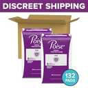 Poise Incontinence & Postpartum Pads for Bladder Leaks, 4 Drop Moderate Absorbency, Regular Length, 132 Count