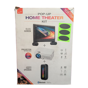 iLive Pop Up Movie Theater Kit Projector Inflatable Screen Bluetooth and Speaker
