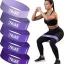 Tribe Lifting Fabric Resistance Bands for Working Out - 5 Exercise Bands Set for Legs and Glutes - Booty Bands for Women and Men - Thick Cloth Workout Bands for Physical Therapy, Hip Training