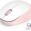 LeadsaiL Wireless Mouse, 2.4G Silent, USB, 3 Buttons, 1600 DPI, White, Ambidextrous, 5m Range, 1 AA Battery, Windows 10/8/7/Mac/Linux Compatible