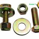 5/8" x 2" Hex Head Bolt by Color Galvanization with Nylon Lock nut and Large Size Washer Assortment Kit,Alloy Steel,Grade 5.(6pcs Pack). by Metalsuberg