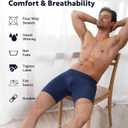 DAVID ARCHY Mens Underwear Boxer Briefs Lightweight Breathable Soft Moisture-Wicking with Fly Underwear for Men Multipack (Blue, XXL)