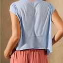 SOLY HUX Women's Athletic Shirts Crew Neck Cap Sleeve Crop Tops Workout Outdoor T-Shirt Summer Outfits (Medium)
