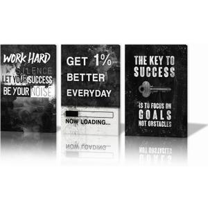 BWSPACE Inspirational Wall Art Motivational Quotes Success Wall Art Decor for Bedroom Office Living Room Stretched and Framed Ready to Hang (36"W x 16"H)