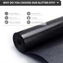 HTVRONT Black Glitter Heat Transfer Vinyl - 12" x 10ft Black Glitter Iron on Vinyl for Shirts, Glitter HTV Vinyl Rolls for Heat Vinyl Design