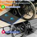 1.6" Rise Threshold Ramp for Doorways, 35.5" Wide Rubber Ramp for Wheelchairs, Walkers & Scooters, Cut-to-Fit Angled Entry Mat Ramp for Safer Home Access for Seniors & Kids