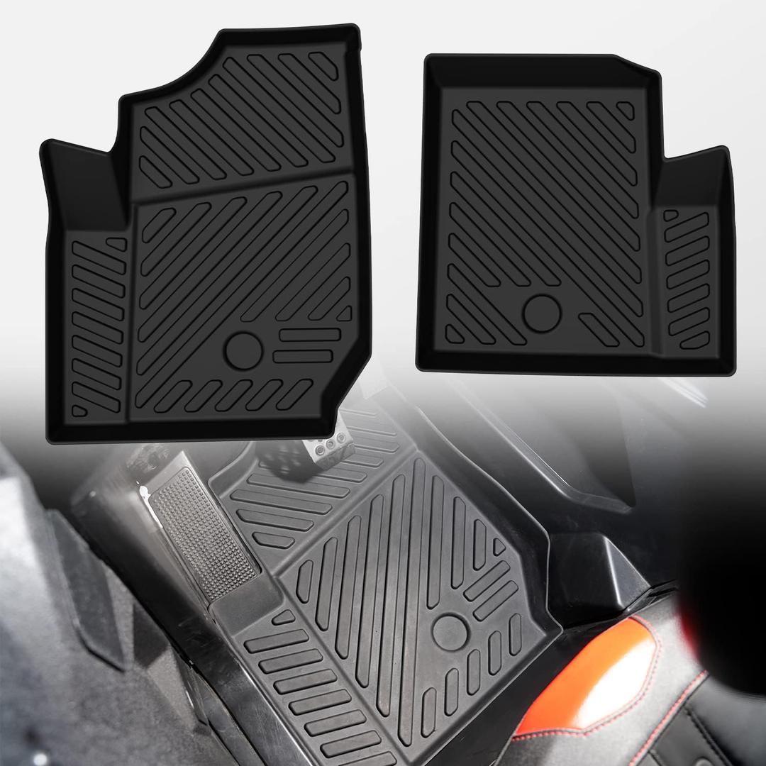 A & UTV PRO Floor Mat for Polaris General 1000/ General XP 1000 2016-2024, UTV Front Row Custom Fit Anti-Slip Floor Slush Liners, All Weather TPE Material Protection Accessories, 2PCS