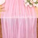 4 Pcs 10FT Blushing Pink Chiffon Table Runners 30x120 Inches Spring Boho Rustic Tulle Sheer Table Runner for Wedding Bridal Baby Shower Birthday Party Decorations