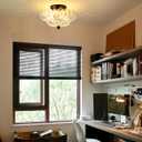 Semi Flush Mount Ceiling Light Fixture Vinatge Black Ceiling Lights Mid Century Modern Clear Glass Close to Ceiling Lighting Fixtures for Bedroom Hallway Foyer Bathroom Kitchen Laundry Room Nursery