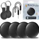 Air Tracker Tags-4 Pack for Android, Item Locator Key Finder Works with Find Hub App, Luggage Tracker for Keys, Wallet, Suitcase, IP67 Waterproof, Compatible with Android Phone (Black)