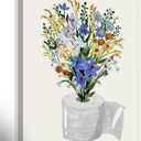 Framed Canvas Prints Funny toilet paper Botanical Wildflowers Plant Wall Art Decor Canvas Poster Gallery Bathroom Bedroom 12x16 Inch Ready to Hang