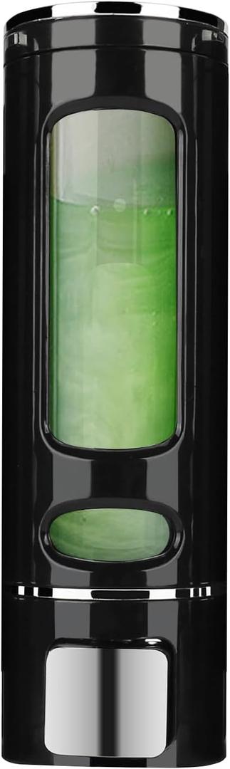 Wall Mounted Hand Soap Dispenser, 400ml Bathroom Shower Dispenser Gel Container Shower Pump Dispenser and Organizer for Bathroom Kitchen Hotel, Refillable Liquid Lotion Soap Dispenser, Black