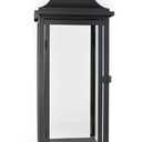 Serene Spaces Living 25" Tall Black Decorative Hurricane Lantern with Clear Glass Panels - Perfect Indoor Lantern and Outdoor Lantern for Porch, Events, Parties, & Table Top Decor - Large Lantern