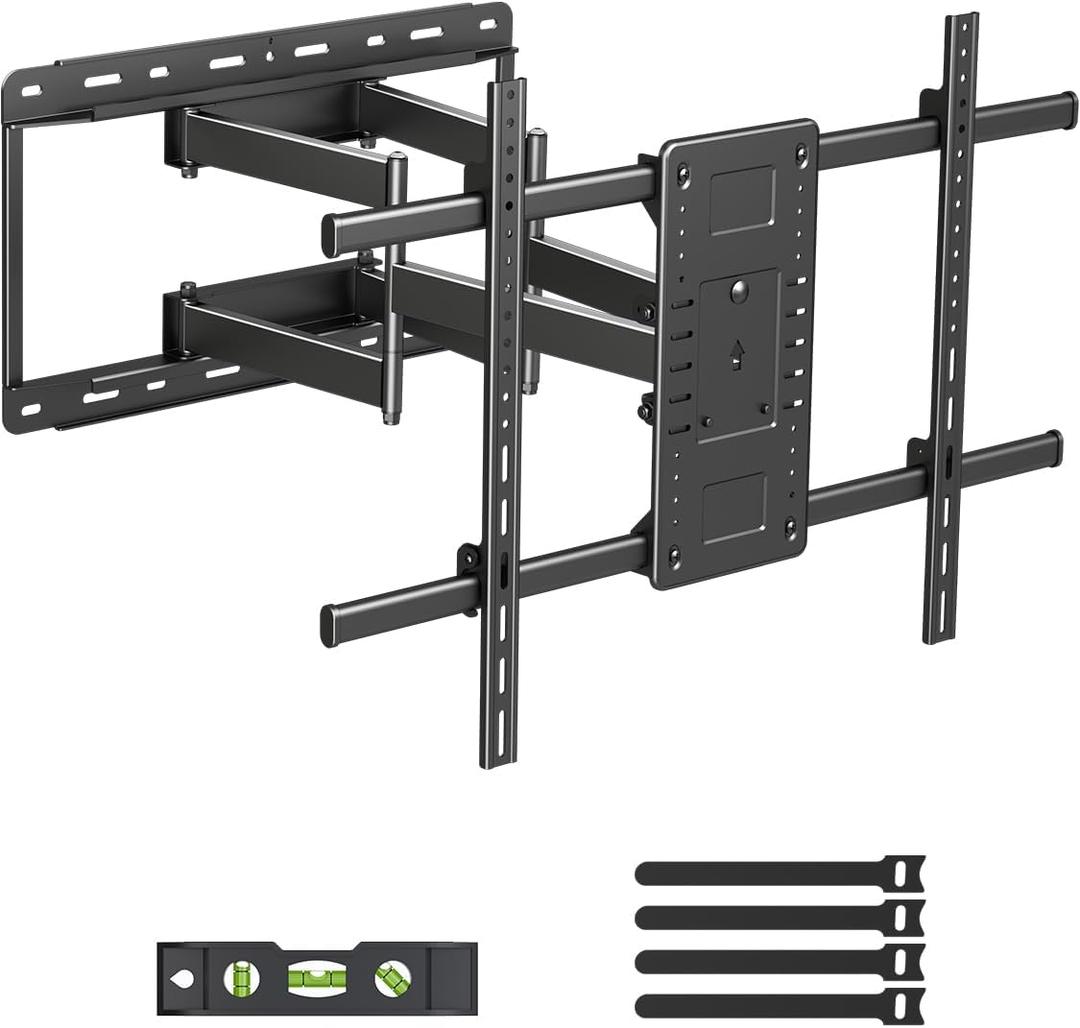 Suptek 60 to 120 Inch Heavy Duty Articulating TV Wall Mount for Flat and Curved Screens, Full Motion Swivel Tilt TV Bracket with Max VESA 900x600mm, Supports Up to 264 lbs, Black