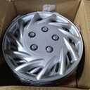 SCITOO Rust-Proof 14-Inch Silver Hubcaps 4-Pack, Quick fit for Various Vehicles, Beautiful Look