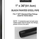GeilSpace 1" 36" Pre-Cut Black Metal Pipe, Industrial Steel Fits Standard One Inch Black Threaded Pipes and Fittings - Vintage DIY Industrial Shelving (1" 36")