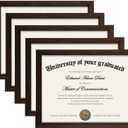 upsimples Certificate Frame with High Definition Glass, 8.5 by 11 Picture Diploma Document Frames for Wall and Tabletop, Brown 5 Pack