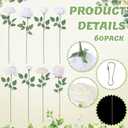 Lyrow 60 Pack Artificial Flower Hanging Flowers Ornament Floating Garland Ceiling Rose Strings for Wedding Anniversary Engagement Marriage Proposal Floral Birthday Party Decor (Rose,White)