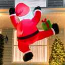 Joiedomi 6 FT Tall Christmas Inflatable Climbing Santa with Gift Box, Blow Up Hanging Santa with Build-in LED for Xmas Party, Outdoor, Yard, Garden, Lawn Decoration