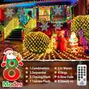 KNONEW 2-Pack 360 LEDs Christmas Net Lights 13ft x 6.6ft Outdoor Mesh Light Connectable Waterproof 8 Modes & Timer Plug-in Net Fairy Lights for Bushes Garden Party Wedding Holiday,Warm White (2*360 LED Net Lights, Warm White)