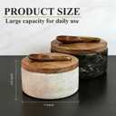 Marble Salt and Pepper Bowls,2Pcs Handcrafted Solid Marble Salt and Pepper shakers with Lids and Spoons, Stackable Spice Containers for Kitchen Counter Decor