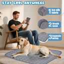 Summer Dog Cooling Mat,2025 Ice Silk Self Cooling Pad for Dogs Cats,Washable & Portable Cooling Dog Bed Indoor Outdoor(Grey,28''x22'')