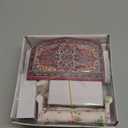 1:12 Dollhouse Couch Furniture Set, 16Pcs Wooden Miniature Sofa Set, Dollhouse White Fabric Printed Double & Single Sofa with Pillow and Living Room Accessories