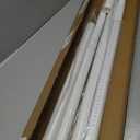 Extra Long No-Drill Tension Curtain Rod 40-166 Inches (4-14Ft), Heavy Duty Adjustable Rod for Outdoor Patio Curtains, Large Windows, Room Divider & Bathroom, White