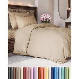 Duvet Cover Twin/Twin XL Size - Extra Soft Twin/Twin XL Size Duvet Cover - Lightweight & Breathable & Fade Free with Zipper Closures and Ties - 68" x 90" Inches - (Cream) Comforter Not Included