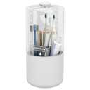 YOOLENS Toothbrush Holder with Cover 360 Rotating 4 Compartments Bathroom Toothpaste Electric Toothbrush Organizer, White