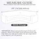 HDCAXKJ L-shaped Sectional Couch Cover Stretch Couch Covers for Sectional Sofa L Shape Sofa Covers Seersucker U Shaped Couch Slipcover Washable Furniture Protector for Pets Dogs (Light Khaki, X-Large)