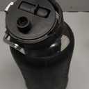 84oz Glass Water Bottle with Stainless Steel Handle,2.5L Gallon Water Bottle with 2-IN-1 Straw Lid, Silicone Sleeve and Motivational Capacity Marker, Wide Mouth Water Jug For Gym, Workout, Black