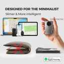 Air Wallet, Built-in Tracker Slim Wallet, Smart Wallet with Money Clip, Compatible with FindMy Network(iOS Only), Anti-Theft Card Holder, *Gift for Men (Tracker Wallet, Black)